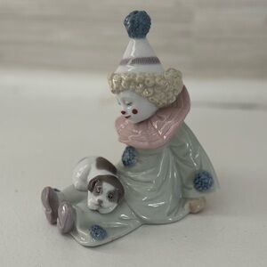 Lladro clown and dog figurine